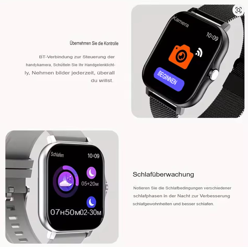 LAXASFIT 2025 Neue Smartwatch mit Bluetooth-Telefonie, Touchscreen, Herzfrequenzmesser, Sport- und Fitness-Smartwatch für Damen und Herren – das perfekte Geschenk