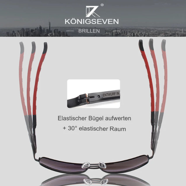 KINGSEVEN Vintage-Sonnenbrille aus Aluminium, polarisiert, klassische Marke, beschichtete Gläser, ideal zum Autofahren, für Damen und Herren