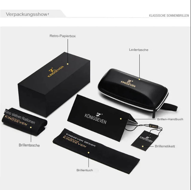 KINGSEVEN Vintage-Sonnenbrille aus Aluminium, polarisiert, klassische Marke, beschichtete Gläser, ideal zum Autofahren, für Damen und Herren