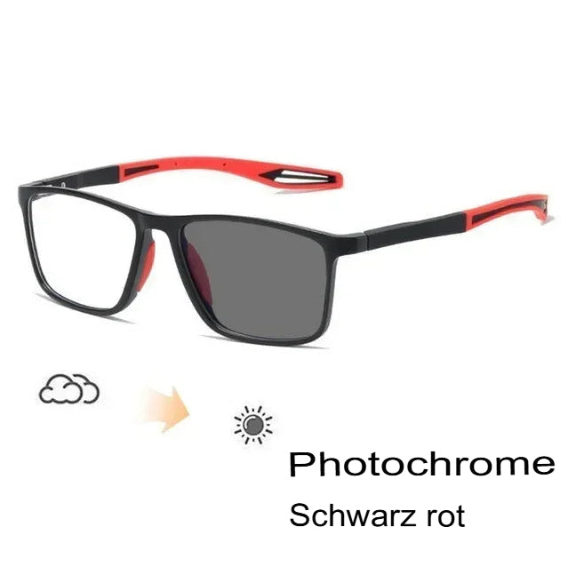 Ultraleichte photochrome Brille für Herren, TR90-Gestell, Kurzsichtigkeitsbrille, Vintage-Sonnenbrille mit Farbwechsel, 0 bis -4,0 mm