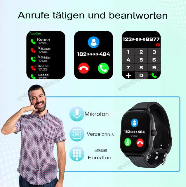 Neue Outdoor-Militär-GPS-Smartwatch für Herren, wasserdicht, mit mehreren Sportmodi, Fitness-HD-HD-Display, Bluetooth-Anruffunktion, Smartwatch für Damen und Herren mit Armband