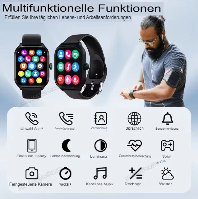 Neue Outdoor-Militär-GPS-Smartwatch für Herren, wasserdicht, mit mehreren Sportmodi, Fitness-HD-HD-Display, Bluetooth-Anruffunktion, Smartwatch für Damen und Herren mit Armband