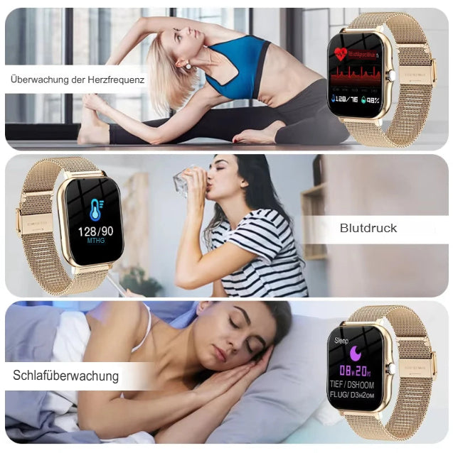 KESHUYOU 2025 Smartwatch mit 2,01 Zoll HD-Display, Anrufannahme, Anrufe tätigen und annehmen, Nachrichtenvorschau, Sportmodi, individuell anpassbare Zifferblätter, Wettervorhersage, für Damen und Herren