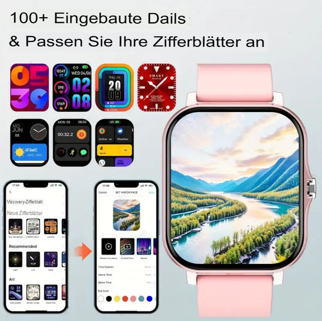 KESHUYOU 2025 Neue Smartwatch mit Bluetooth, Sprachfunktion, Blutsauerstoff- und Blutdruckmessung – ideales Geschenk für Damen und Herren