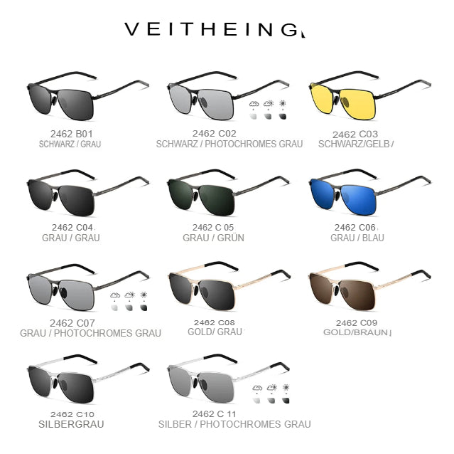VEITHDIA Herren-Vintage-Sportsonnenbrille, polarisierte UV400-Gläser, Brillenaccessoires, Outdoor-Sonnenbrille für Damen und Herren, Modell V2462