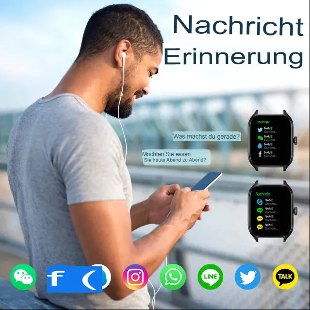 LAXASFIT H9 Smartwatch: Anrufe tätigen und annehmen, Aktivitäts-Tracking, Herzfrequenzmessung, Schlafüberwachung, Bluetooth-Smartwatch, Geschenk für Männer und Frauen