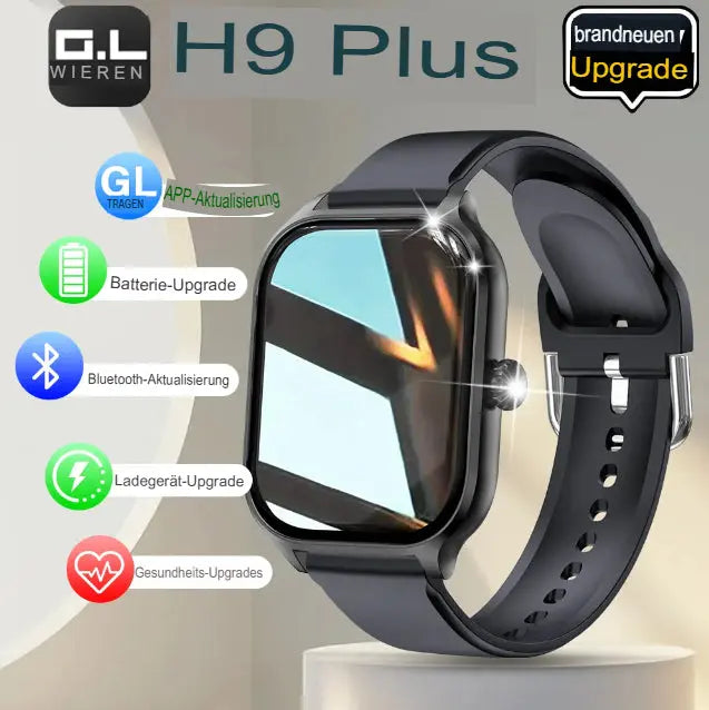 LAXASFIT H9 Smartwatch: Anrufe tätigen und annehmen, Aktivitäts-Tracking, Herzfrequenzmessung, Schlafüberwachung, Bluetooth-Smartwatch, Geschenk für Männer und Frauen