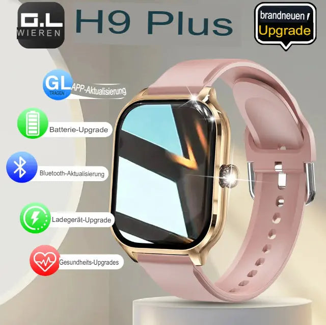 LAXASFIT H9 Smartwatch: Anrufe tätigen und annehmen, Aktivitäts-Tracking, Herzfrequenzmessung, Schlafüberwachung, Bluetooth-Smartwatch, Geschenk für Männer und Frauen