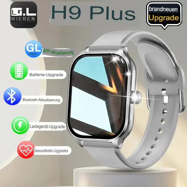 LAXASFIT H9 Smartwatch: Anrufe tätigen und annehmen, Aktivitäts-Tracking, Herzfrequenzmessung, Schlafüberwachung, Bluetooth-Smartwatch, Geschenk für Männer und Frauen