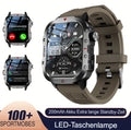 KESHUYOU Outdoor-Sport-Smartwatch mit 2,01-Zoll-HD-Bildschirm, LED-Taschenlampe, Bluetooth und Sprachfunktion – die perfekte Geschenkidee für Damen und Herren