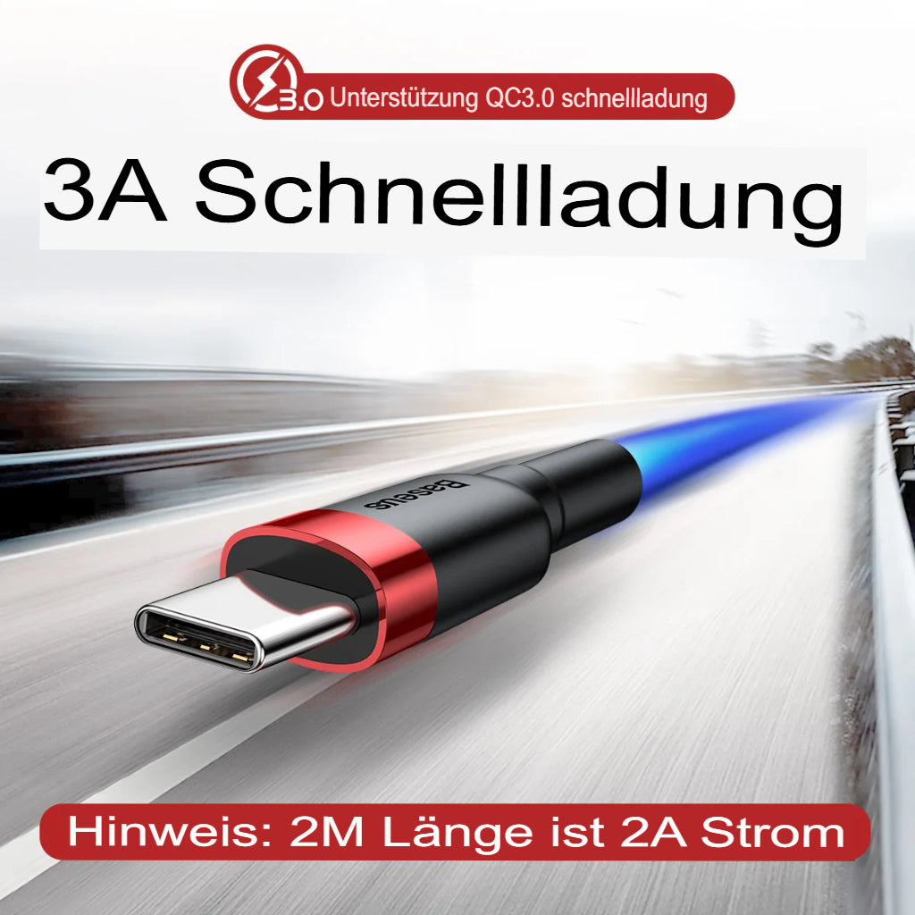 Baseus USB Type C Cable Fast Charging Charger USB C Type-C Wire Cord For Samsung S22 S10 Xiaomi POCO Huawei USB C Data Cable 3m