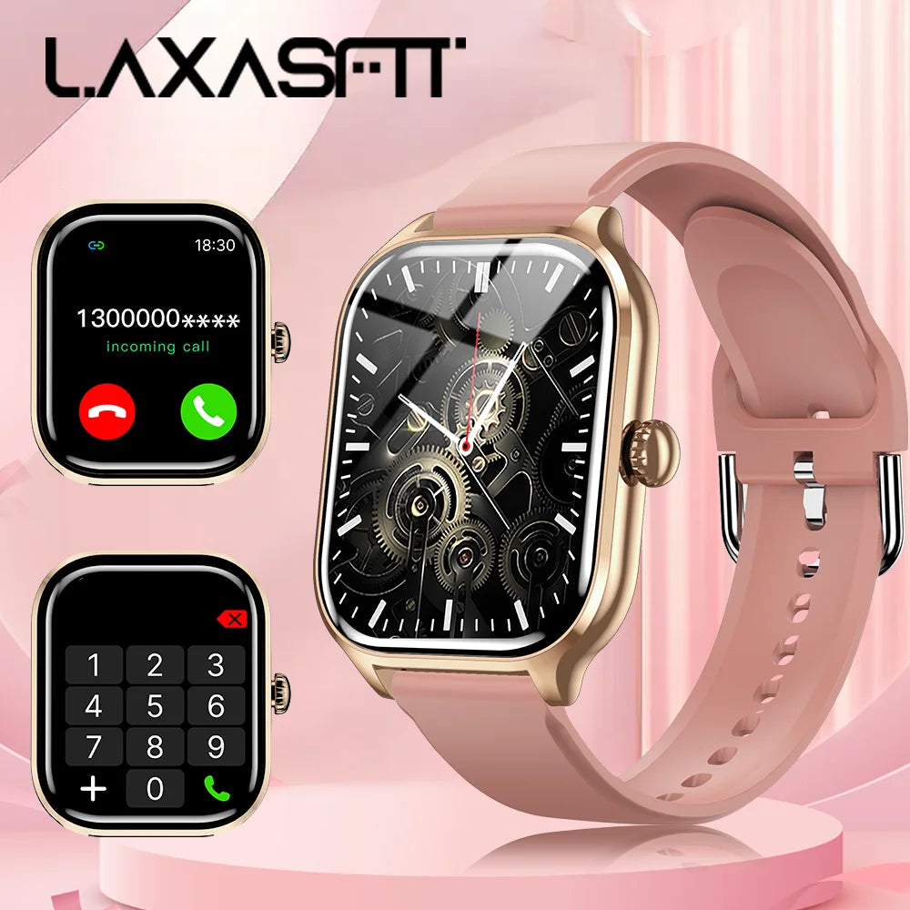 LAXASFIT 2025 Neue Smartwatch mit Bluetooth, Anruf- und Nachrichtenbenachrichtigung, 24-Stunden-Gesundheitsüberwachung – das perfekte Geschenk für Damen und Herren