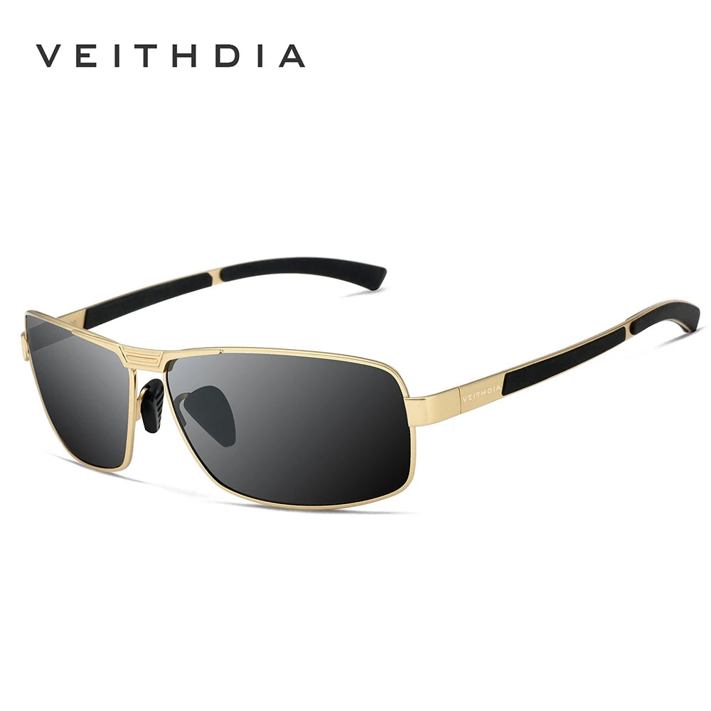 VEITHDIA Sonnenbrille Herren Marke Designer Autofahren Mode Polarisierte UV400 Gläser Unisex Vintage Brille für Damen und Herren VT2490