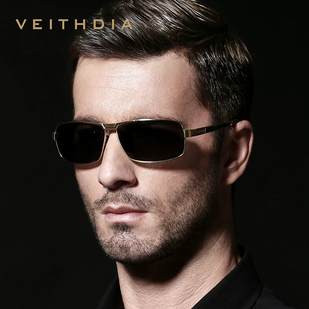 VEITHDIA Sonnenbrille Herren Marke Designer Autofahren Mode Polarisierte UV400 Gläser Unisex Vintage Brille für Damen und Herren VT2490