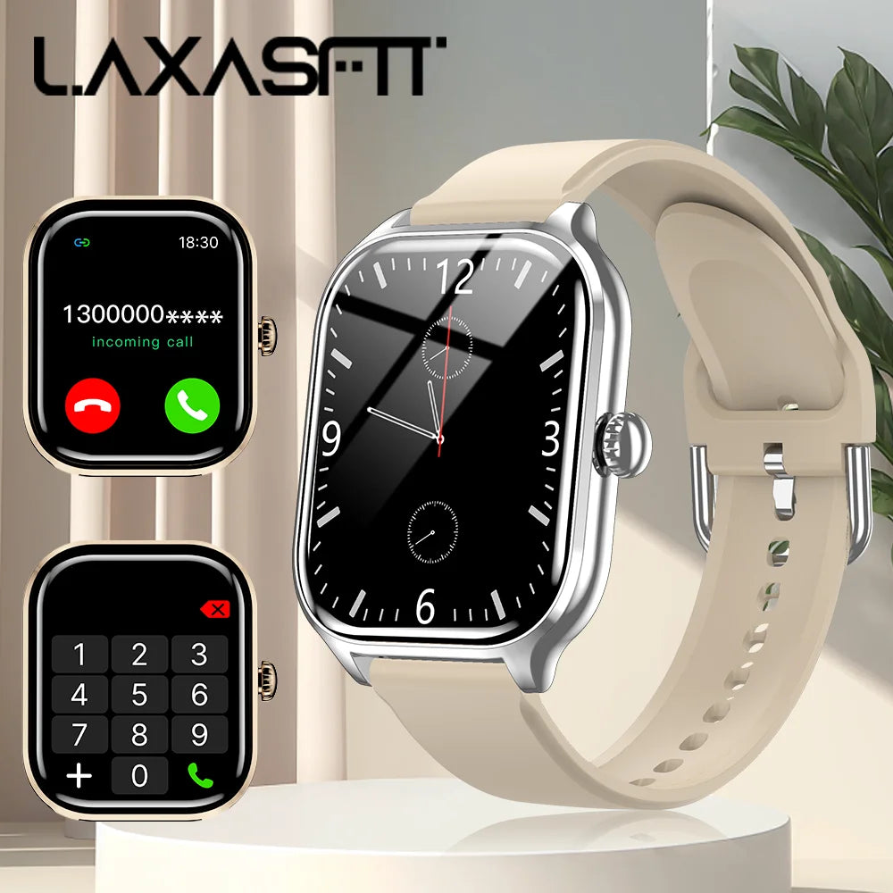 LAXASFIT 2025 Neue Smartwatch mit Bluetooth, Anruf- und Nachrichtenbenachrichtigung, 24-Stunden-Gesundheitsüberwachung – das perfekte Geschenk für Damen und Herren