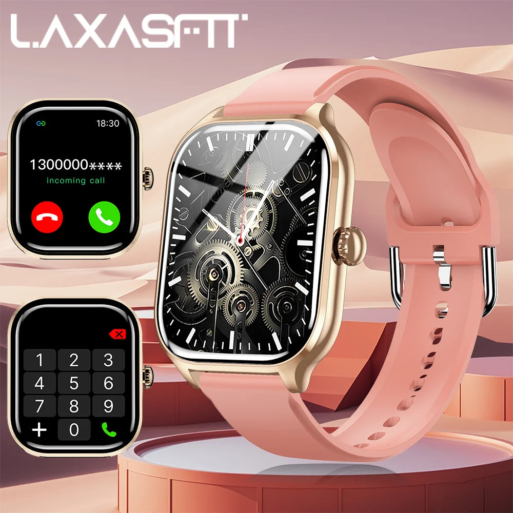 LAXASFIT 2025 Neue Smartwatch mit Bluetooth, Anruf- und Nachrichtenbenachrichtigung, 24-Stunden-Gesundheitsüberwachung – das perfekte Geschenk für Damen und Herren