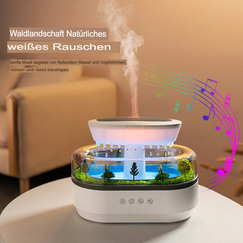 Aroma Humidifier Raindrop Air Humidifier Colorful Light White Noise Essemtial Oil Diffuser Home Ultrasonic Fragrance Diffuser