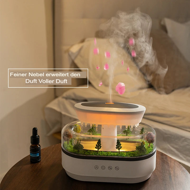 Aroma Humidifier Raindrop Air Humidifier Colorful Light White Noise Essemtial Oil Diffuser Home Ultrasonic Fragrance Diffuser